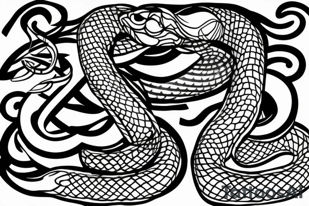 snake with money tattoo idea