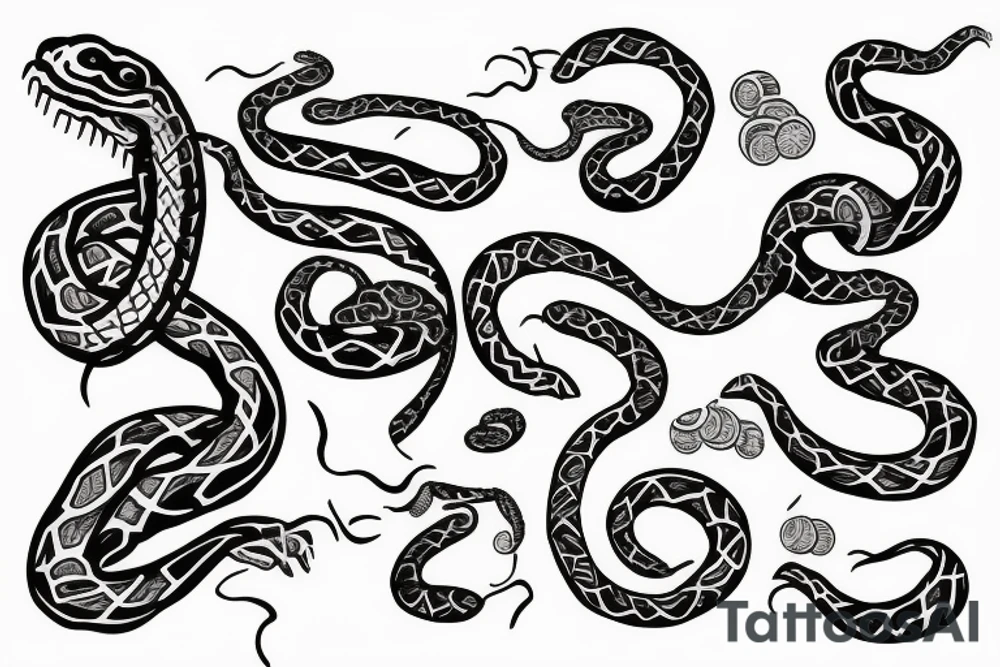 snake with money tattoo idea