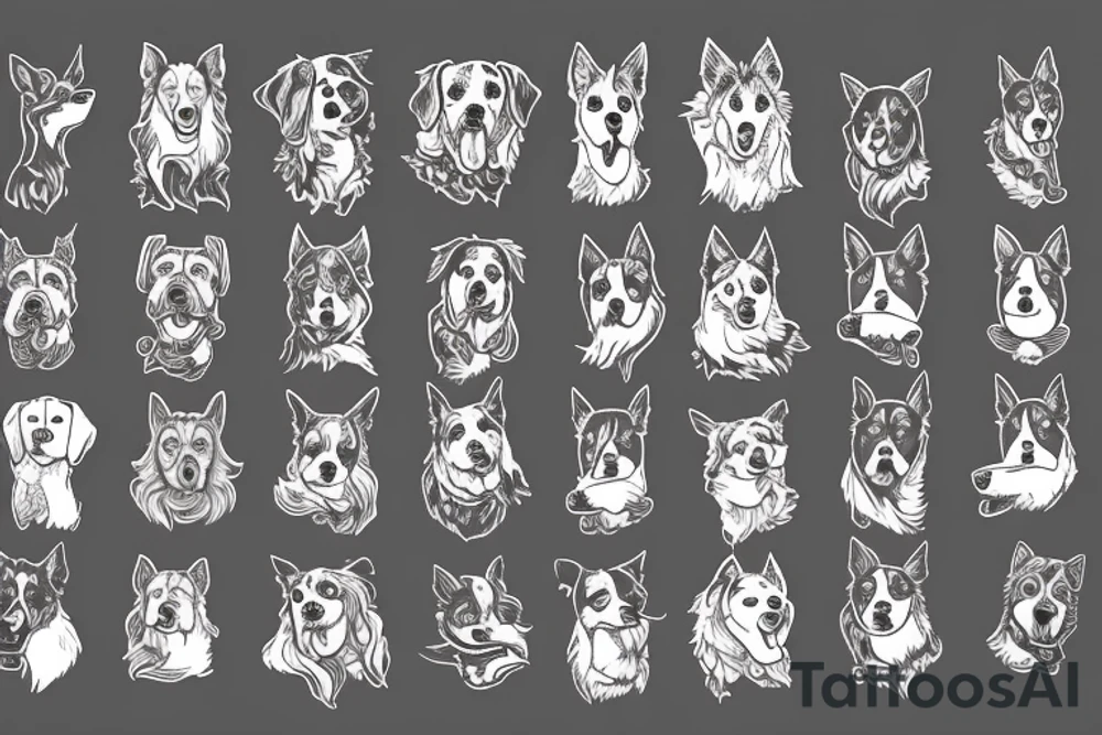 One dog, mix of order collie and staff tattoo idea