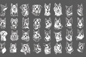 One dog, mix of order collie and staff tattoo idea