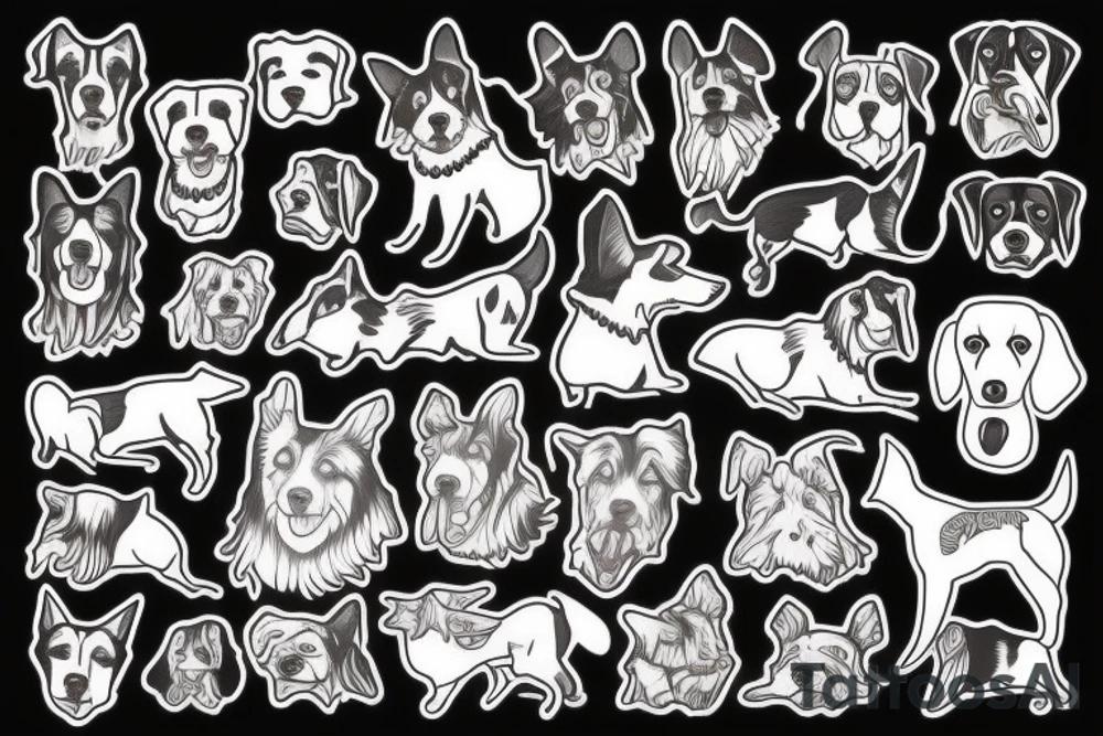 One dog, mix of order collie and staff tattoo idea