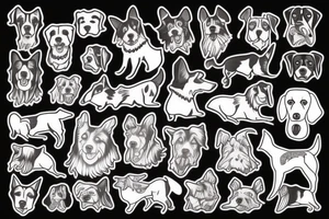 One dog, mix of order collie and staff tattoo idea