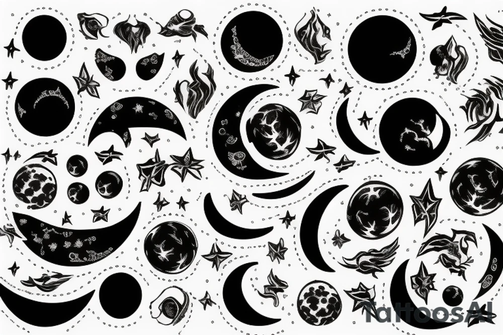 A moon on fire tattoo idea