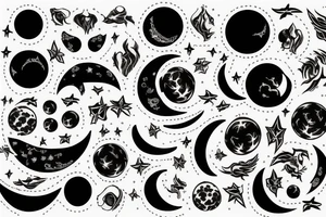 A moon on fire tattoo idea