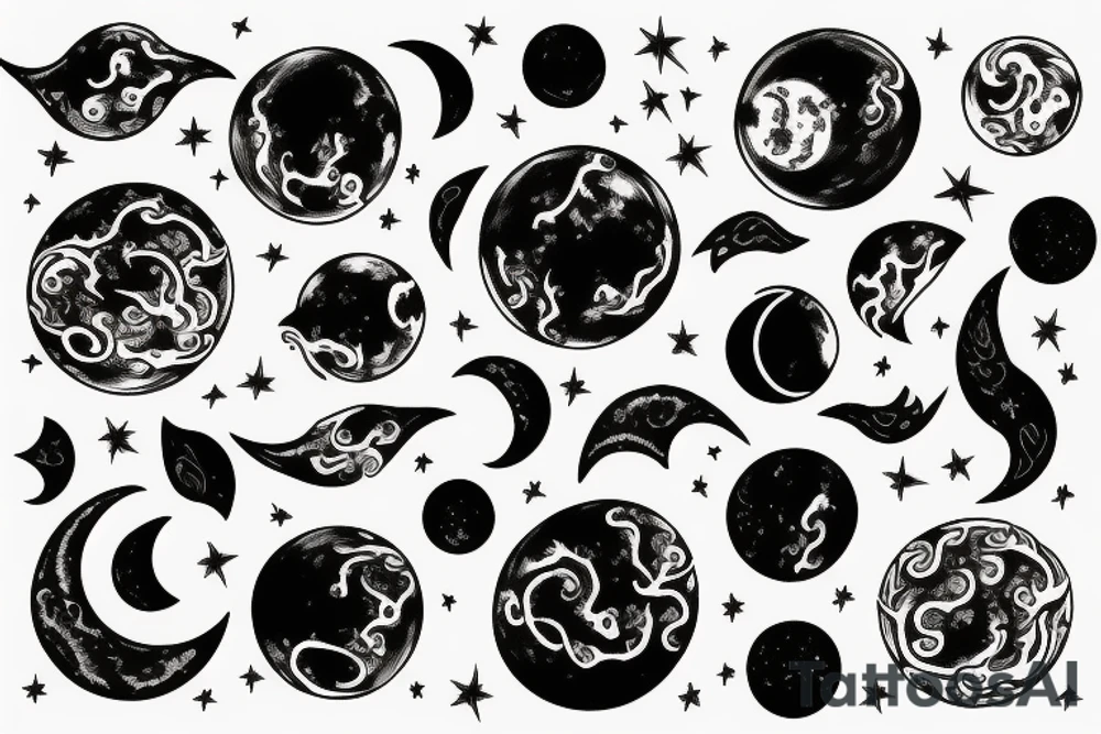 A moon on fire tattoo idea