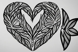 Moon fire leaf  heart butterfly tattoo idea