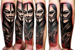 Freedom versus tyranny sleeve in v for vendetta theme tattoo idea