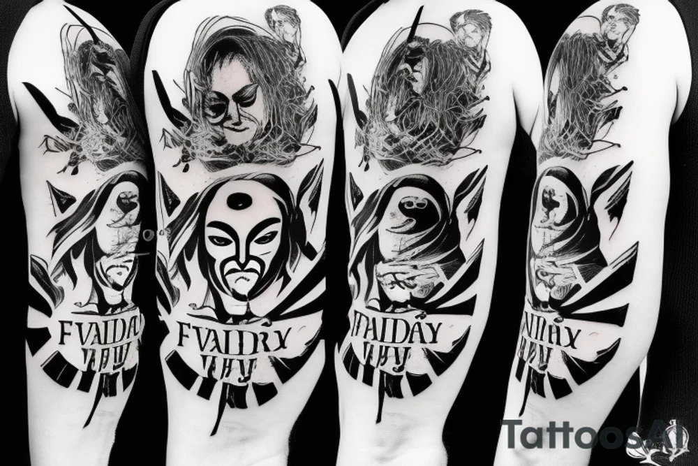 Freedom versus tyranny sleeve in v for vendetta theme tattoo idea