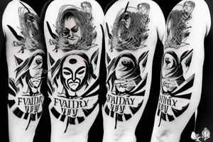 Freedom versus tyranny sleeve in v for vendetta theme tattoo idea