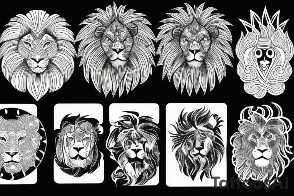 Lion and a sun tattoo idea