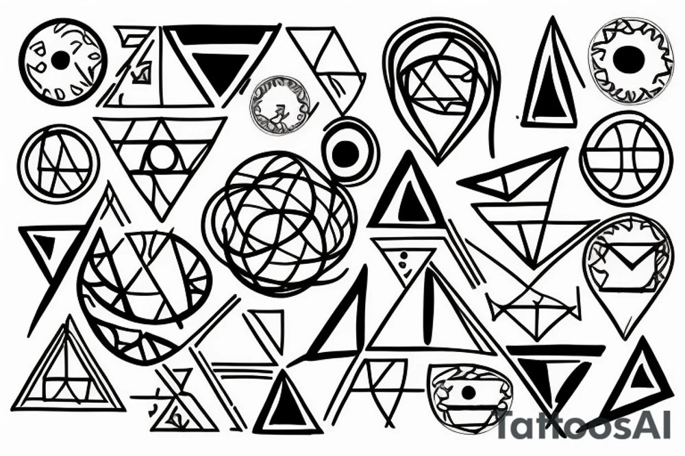 venn diagram with triangles tattoo idea