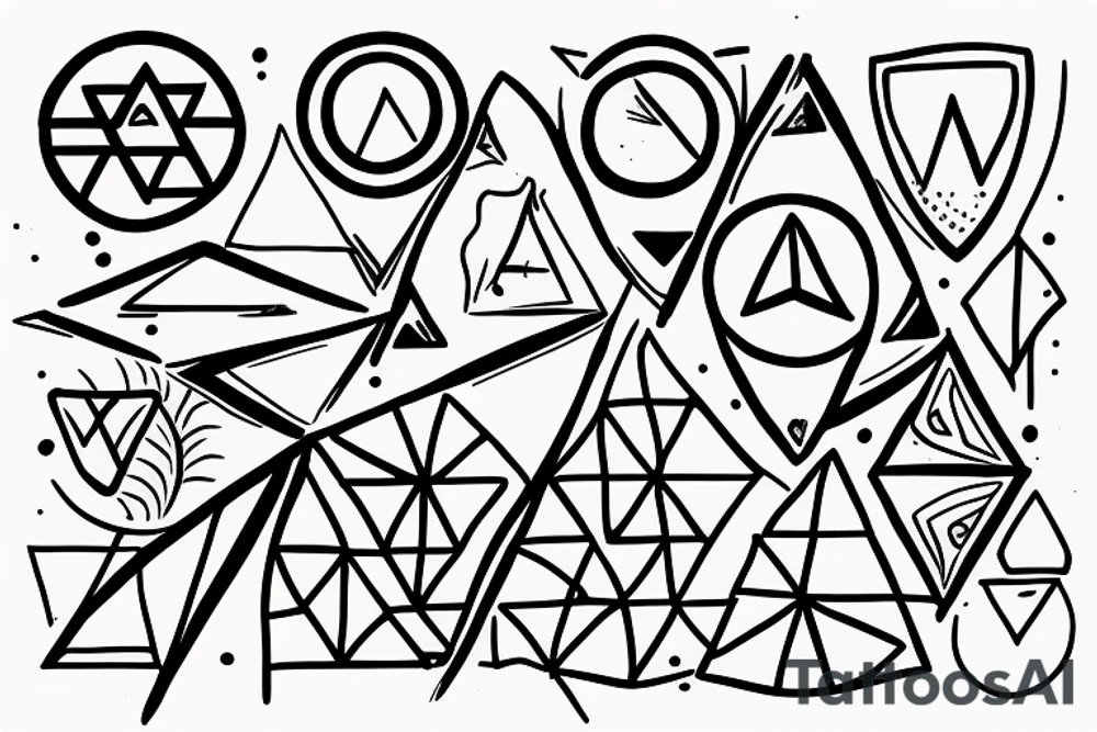 venn diagram with triangles tattoo idea