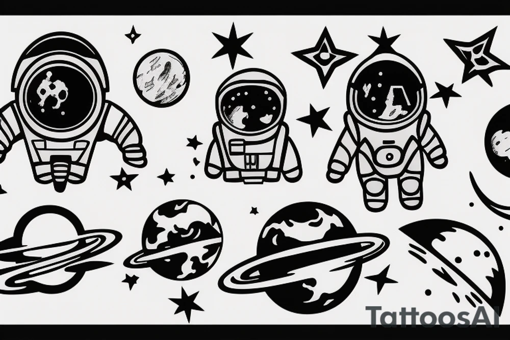 sarcastic astronaut tattoo idea