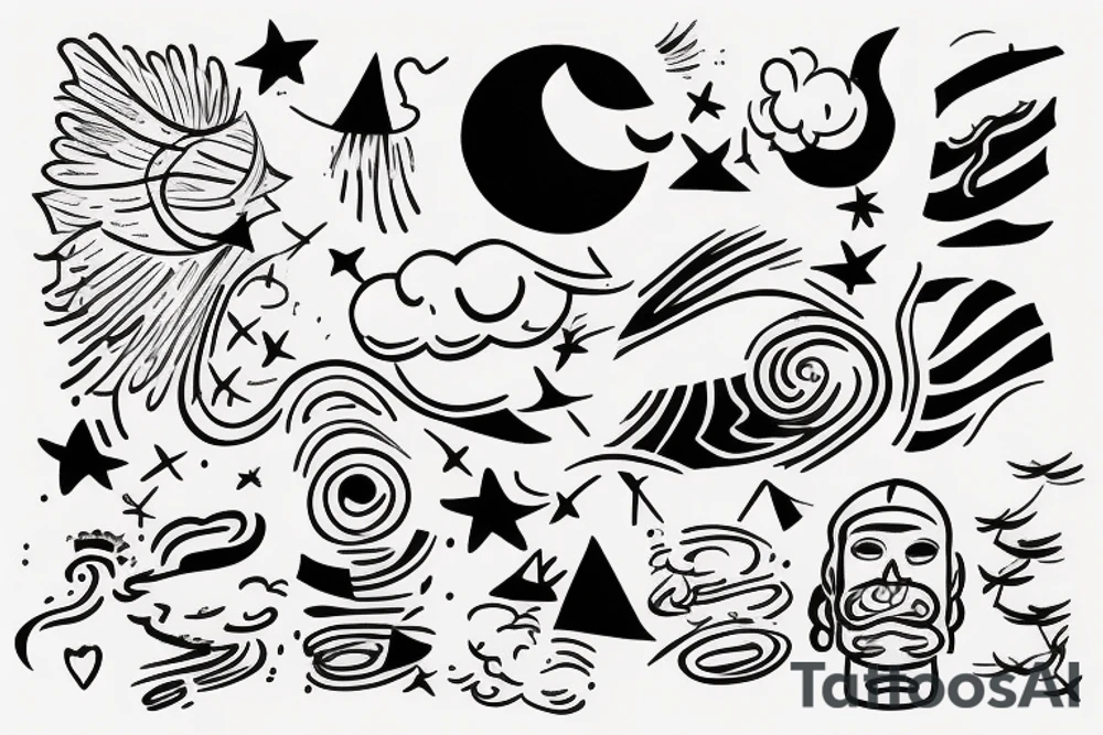 Cloud flying around tattoo idea