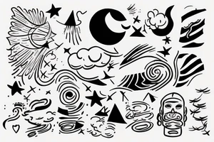 Cloud flying around tattoo idea