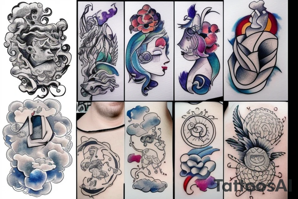 Cloud flying around tattoo idea