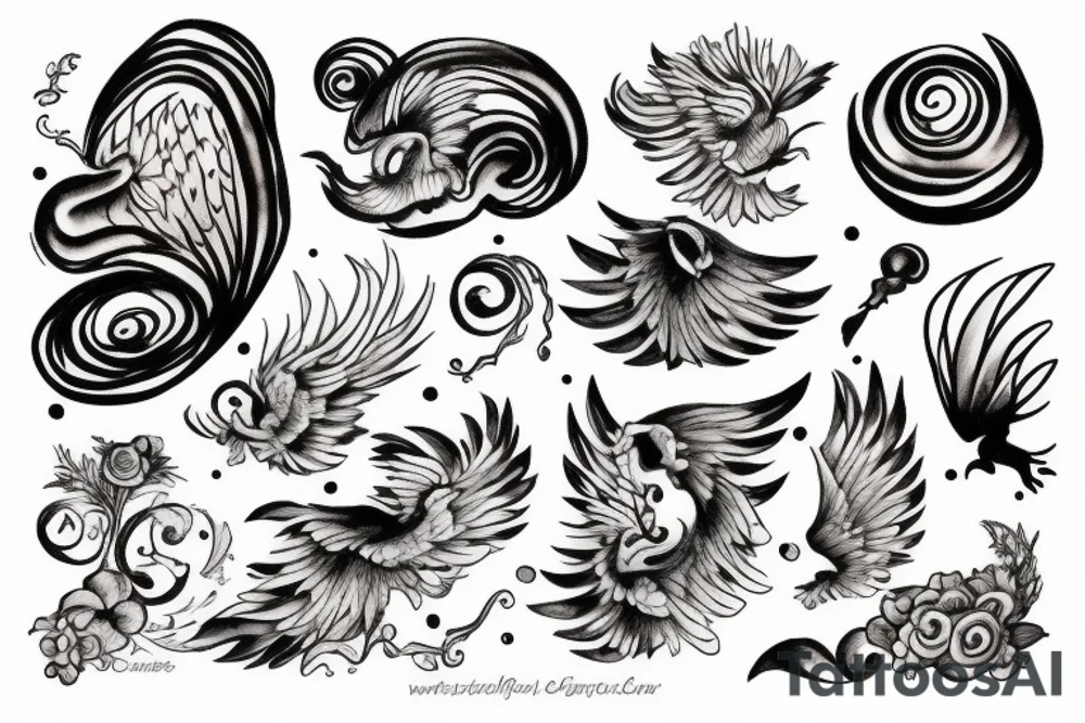 Cloud flying around tattoo idea