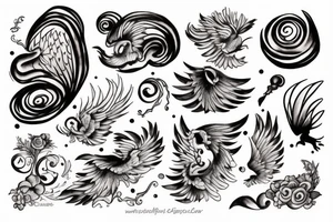 Cloud flying around tattoo idea