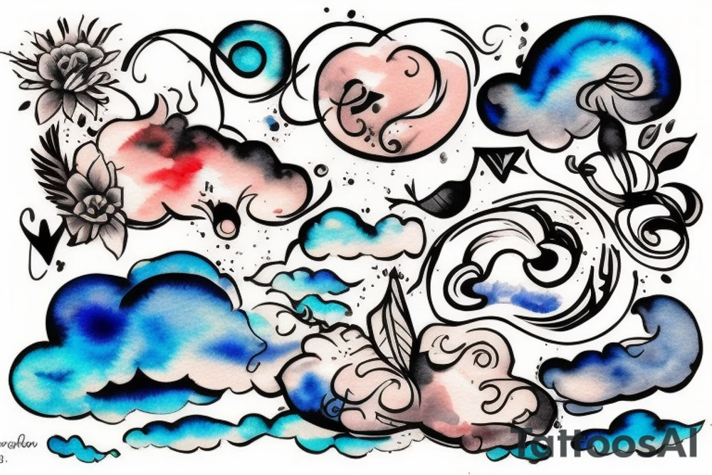 Cloud flying around tattoo idea