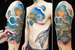 Cloud flying around tattoo idea