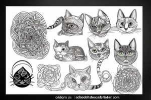 A cat inside the golden ratio tattoo idea