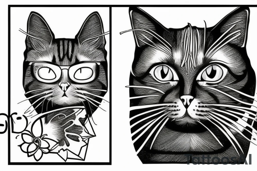 A cat inside the golden ratio tattoo idea