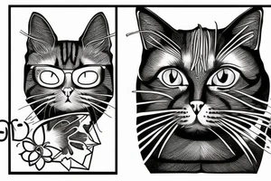 A cat inside the golden ratio tattoo idea