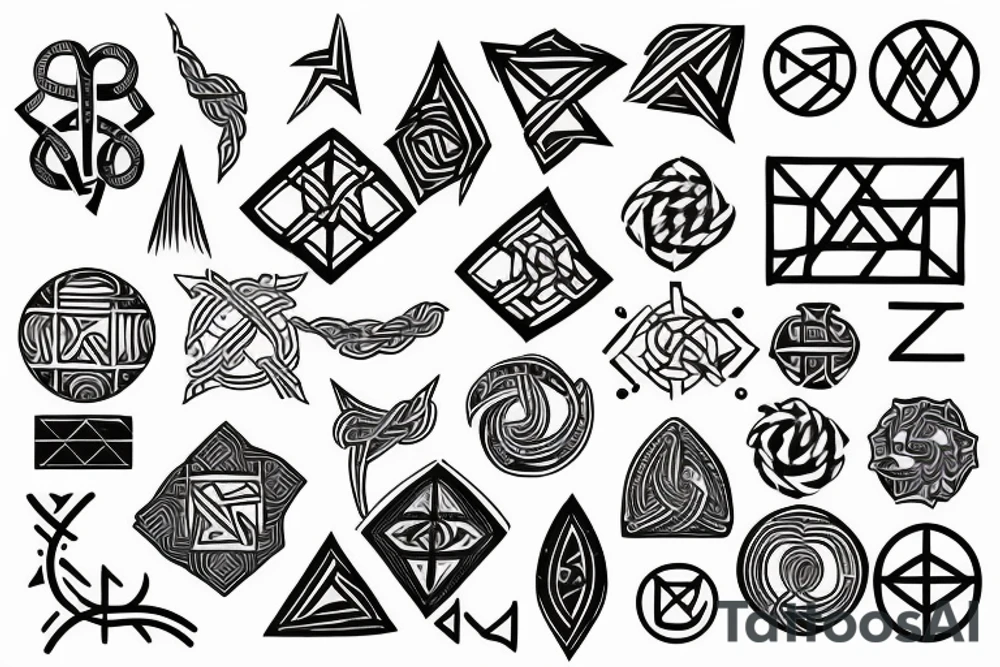 Nordic symbols, entwined between them tattoo idea