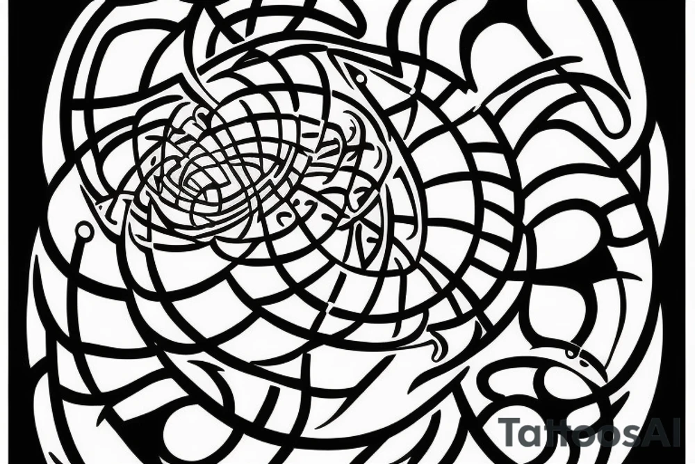 A cat and fibonacci golden ratio tattoo idea