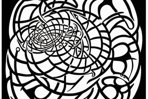 A cat and fibonacci golden ratio tattoo idea