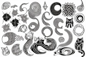 A cat and fibonacci golden ratio tattoo idea