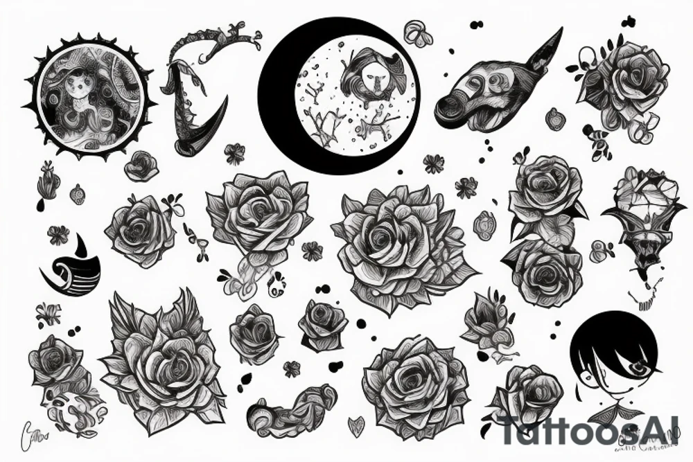 niño en la luna tattoo idea