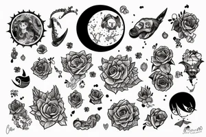 niño en la luna tattoo idea