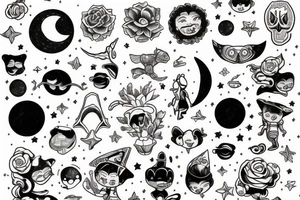 niño en la luna tattoo idea