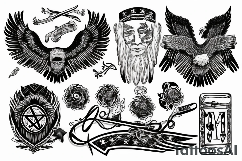 Jewish tattoo Star with eagle tattoo idea
