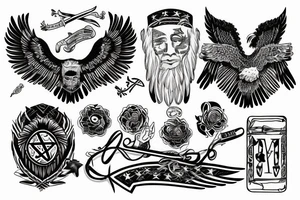 Jewish tattoo Star with eagle tattoo idea