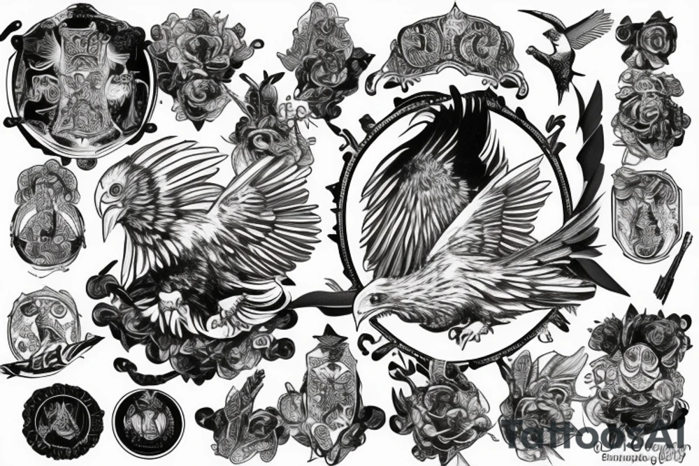 Jewish tattoo Star with eagle tattoo idea