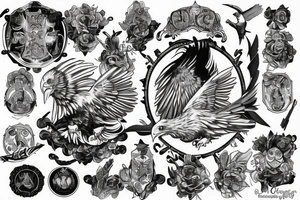 Jewish tattoo Star with eagle tattoo idea