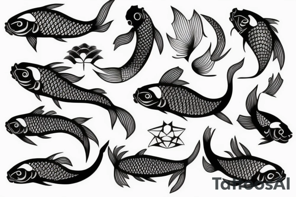 Koi fish with gun tattoo idea