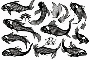 Koi fish with gun tattoo idea