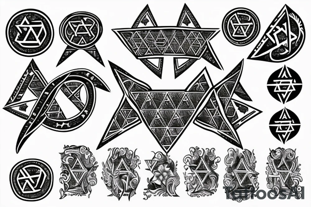 Star of David with eagle tattoo idea