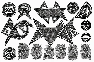 Star of David with eagle tattoo idea