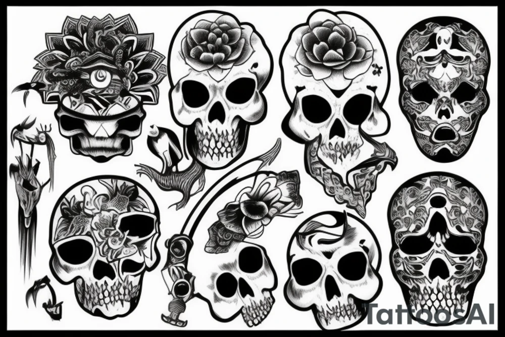 Head bones tattoo idea