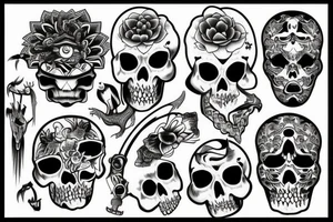 Head bones tattoo idea