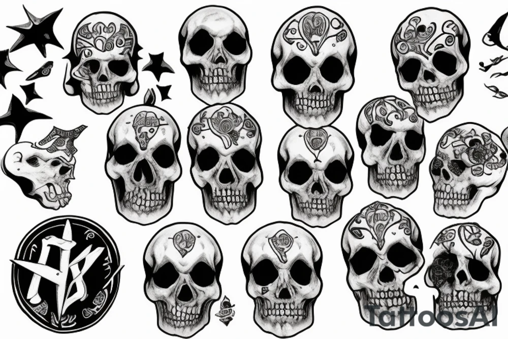 Head bones tattoo idea