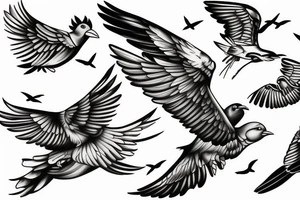 2 birds flying together tattoo idea