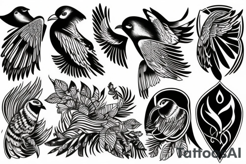2 birds flying together tattoo idea