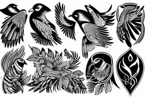 2 birds flying together tattoo idea