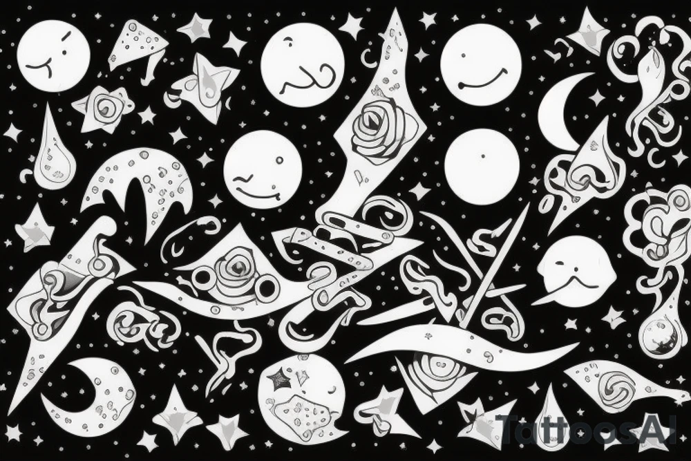 La constelación de Cáncer con la luna llena tattoo idea