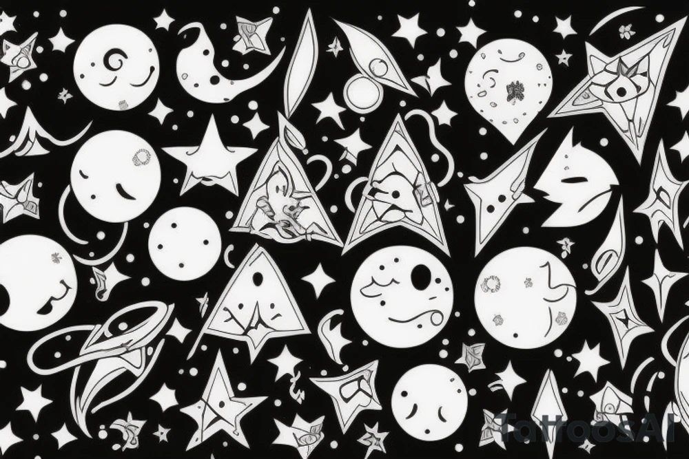 La constelación de Cáncer con la luna llena tattoo idea